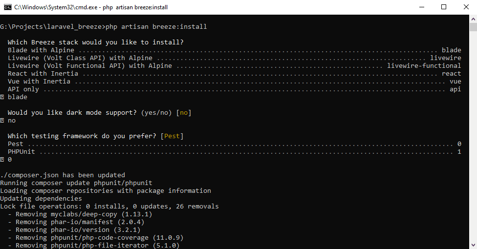 Proses instalasi Breeze