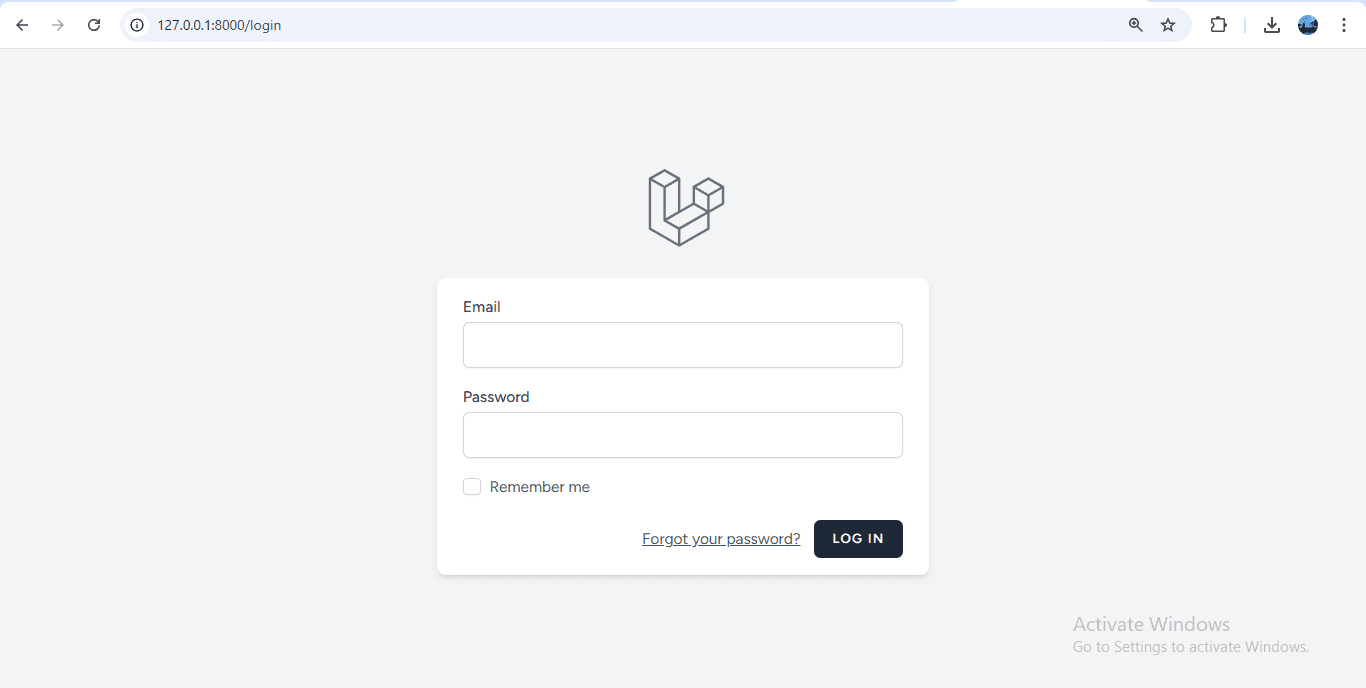 Tampilan Login Breeze