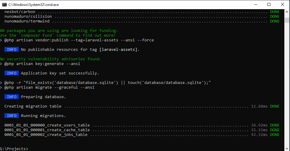 Berhasil install Laravel