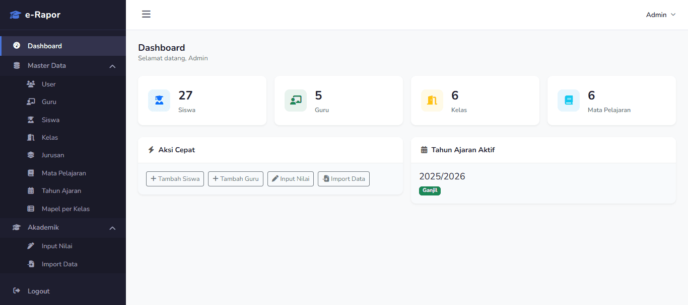 E-Rapor project screenshot